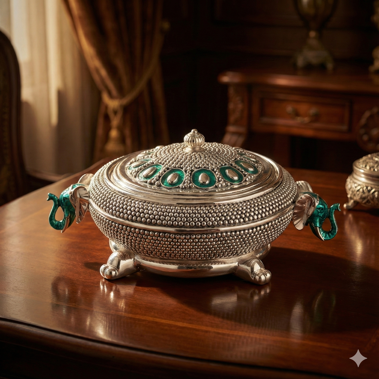 Urli with elephant head & lid covered