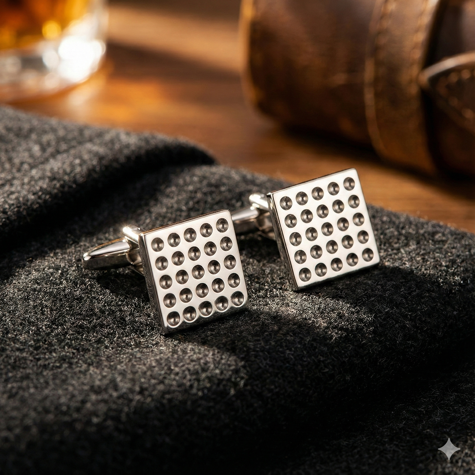 Cufflinks-dotted Silver