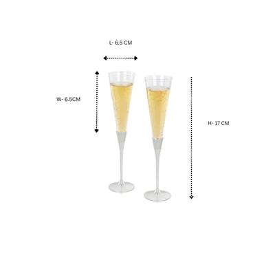 Champagne Flute set of 2 - Silver