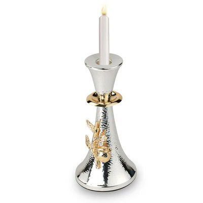 Candle Stand with Gold Flower - Gold