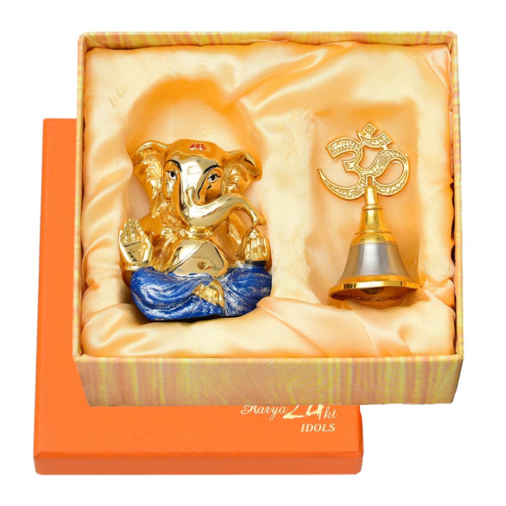 Happy Ganesha With Om Bell