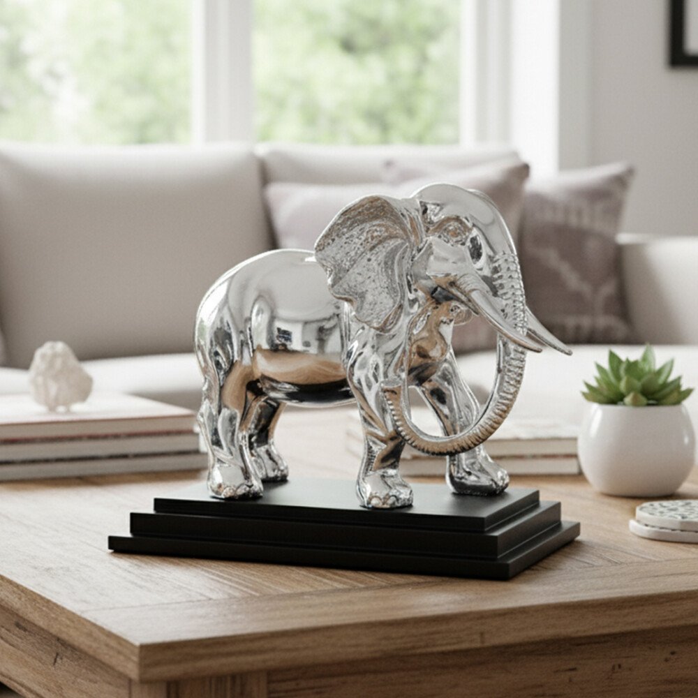 Down Trunk Silver Eternal Elephant