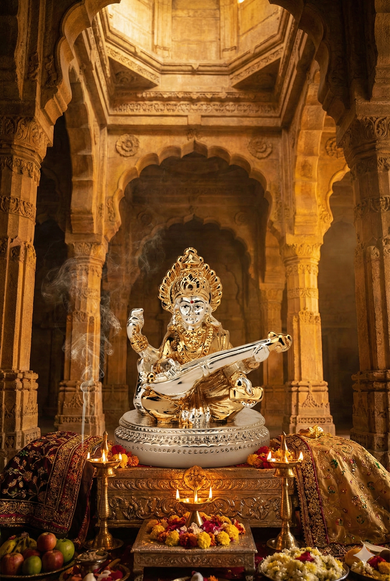 Round Base Saraswati