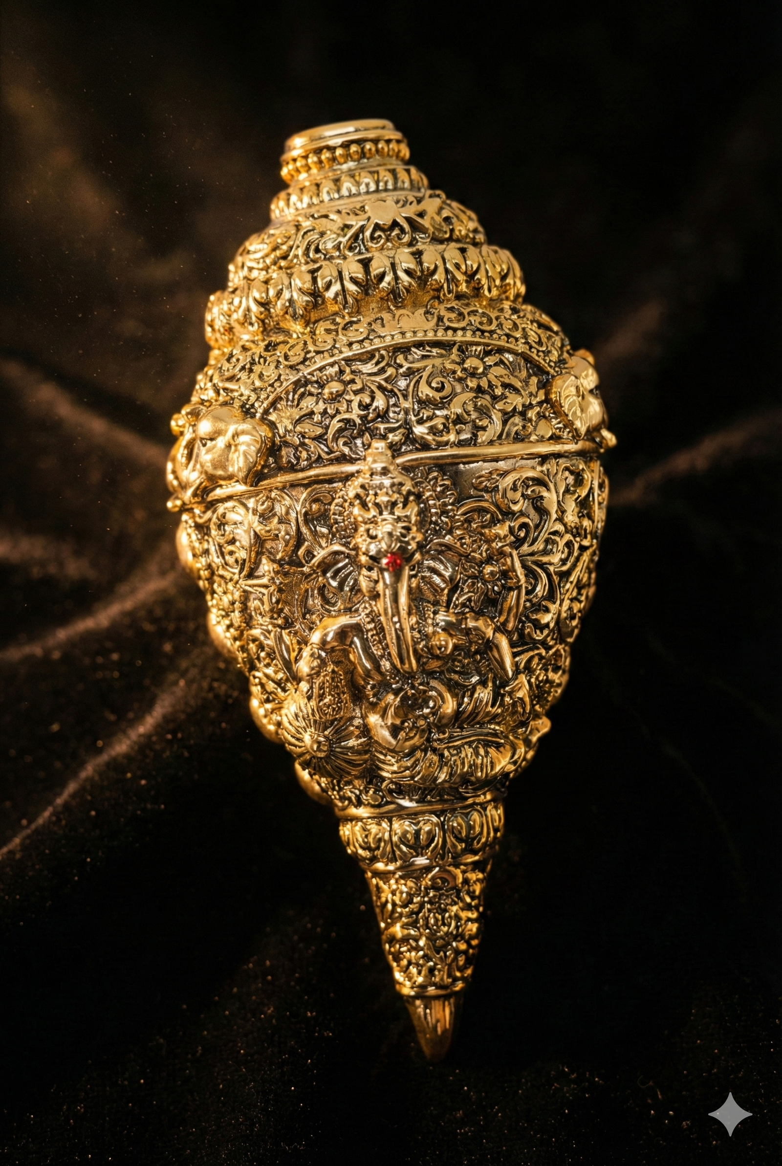 Antique Gold Divine Ganesh Shankh