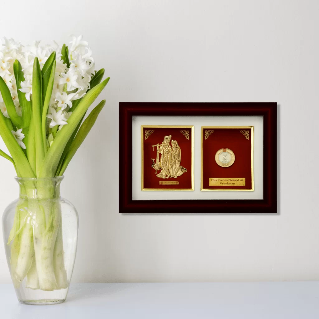 Radha Krishna With Peacock